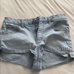 blue shorts